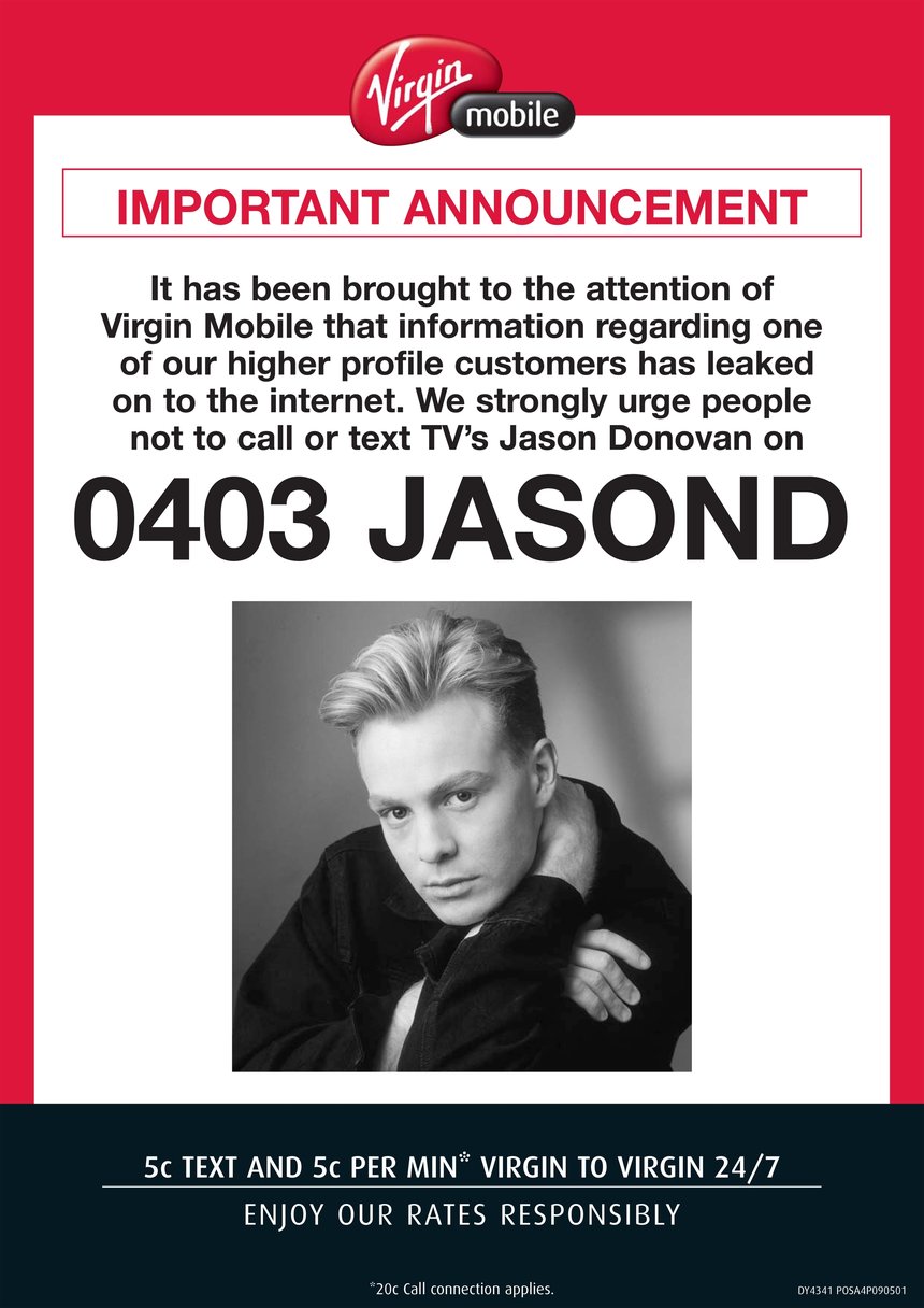 Virgin Mobile Jason Donovan