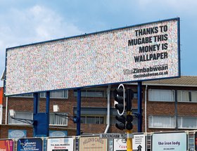 Trillion Dollar Billboard / Trillion Dollar Wallpaper / Cheaper Than Paper / Z$250 000 000  